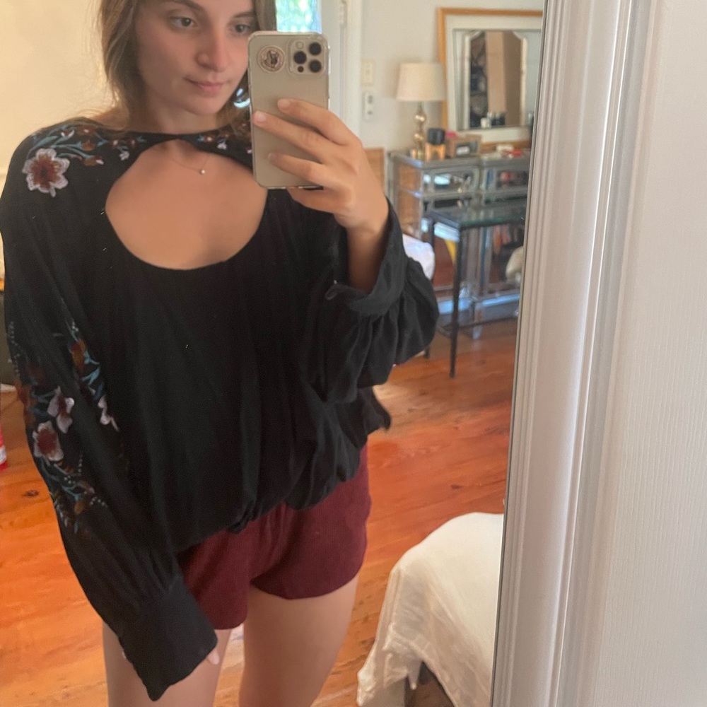 Keyhole Free People boho shirt